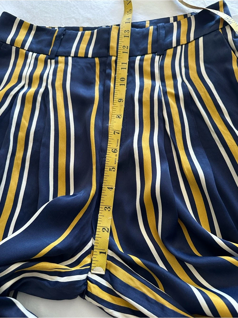 Anthropologie Maeve Navy, Mustard & White Striped Pants, size 8